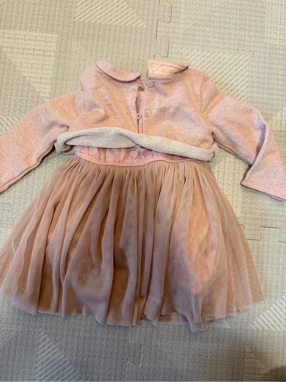 Next Direct Blush Pink Knit Bodice Tulle Skirt Dress